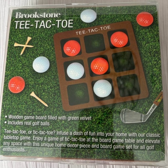 Brookstone Tee-Tac-Toe Game with Red and White Balls - Picture 2 of 2